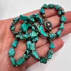 Vintage Erik Poul Fenster Turquoise Nugget Necklace Sterling Silver Clasp Denmar