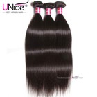 Unice Hair 100  Brazilian Straight Human Hair Wefts 3 Bundles With Lace Closure