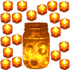 Submersible Waterproof Battery Led Tea Light   Wedding Decoration Amber 30 Pack