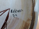 Vintage Susana Espinosa Studio Pottery Plate Sgraffito Puerto Rico Signed 1979