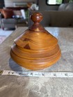 Vintage Hand Turned Wood Treenware Box  small With Lid  6    Diameter