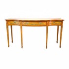 Wellington Hall Reproduction Adams Decorated Satinwood   Mahogany Table C1930