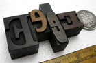 4 Vintage Mixed Font Letterpress Wood Type E s  Excellent Old Type 