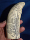 Scrimshaw Reproduction Sperm Whale Tooth  The Ship  eagle  A Masterful Piece