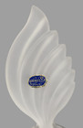 Vintage Bohemian Perfume Bottle Frosted Feathered Top Czechoslovakian Art Glass
