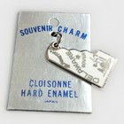 Vtg Delaware Cloisonn   Hard Enamel State Charm Souvenir Map Pendant Vg 