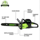 Greenworks Pro 80v 16 Inch Cordless Chainsaw Csb402 Cs80l01  Tool Only