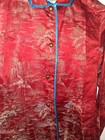 Chinese Silk Blend Red Embroidered 4 Button Kimono Long Jacket Sz 6
