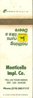 John Deere Matchbook Cover 2 Leg Monticello Imp Co 