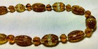 Antique Czech Art Deco Era Amber Crackle Glass Beads Beaded Necklace