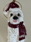 Maltese Holiday Dog Santa Hat And Scarf 2011 Christmas Ornament Design Tuscano
