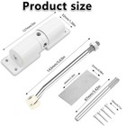 Automatic Door Closer  Zinc Alloy Safety Spring Closer Adjustable White 