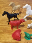     vintage 1960 s - 1970 s Bergens Marx Mpc Plastic Farm Animals Playset Lot     