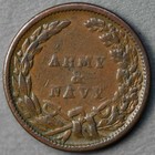1863 8 314a R-2  Patriotic Civil War Token  army   Navy 