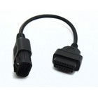 Obd2 16 Pin Female To 6 Pin Male Diagnostic Adapter Cable For Motorcycle Black