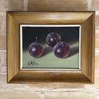 J  Ros Set 2 Original Signed Framed Still Life Fruit Canvas Paintings