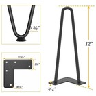 4 Pcs 12 Inch Hairpin Table Legs With Rubber Floor Protectors For Coffee Table