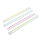 Karat 7 5   Boba Straws  10mm  Poly Wrapped - Mixed Striped Colors - 2 000 Ct