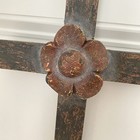 Wooden Rustic Cross Wall Decor Flower  Center Carved 18 5  Farmhouse Religious