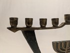 Vtg Solid Brass Chanukah Menorah Made In Israel  Kl1141