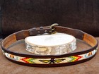 Vtg Leather Thunderbird Native Style Hand Seed Beaded Southwestern Belt 32 
