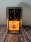 Miller Lite Beer Lighted Clock Light Works  Bar Lamp Tavern Decor Fine Pilsner