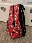 Coca-cola Red Logo Allover Print Backpack W  Front Zip Pocket  Adjustable Straps