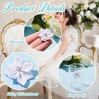  100 Pcs Satin Ribbon Flowers Bows Rhinestone Appliques 1 1 Inch Diy Mini White