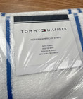 Tommy Hilfiger  Modern American Stripe Bath Towel  White blue 30  X 54  New
