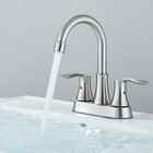 Brushed Nickel Bathroom Sink Faucet 3 Holes 4in Centerset Basin Vanity Mixer Tap