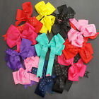 6pcs Baby Girl Large Hair Bow Alligator Clip Boutique Grosgrain Ribbon 6  Lots 