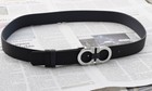 Ferragamo Reversible And Adjustable Men Belt - Silver Gancini Belt Buckle 120cm