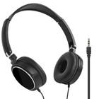 Wired Headphones 3 5mm Stereo Over Ear Headset Adjustable Foldable Black White