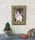 Miniature Dollhouse Gorgeous Irish Beauty Ornate Frame Antique Painting Green