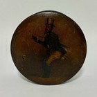 Antique Georgian Papier Mache Lacquer Table Snuff Box Hand Painted