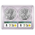 2021 Reverse Proof American Silver Eagle Designer 2pc Set Pcgs Pr70 Fdoi Flag   