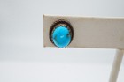 Vintage Native American Navajo Sterling Silver Turquoise Earrings Z4