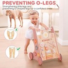 Robud Wooden Baby Walker Baby Push Walker With Activity Center And Storage Pink