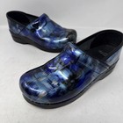 738 Dansko Clogs Womens Eu 39 Us 40 Professional Shoes Blue Brush Patent Leather