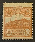 Travelstamps  1903 San Marino Stamps Scott  45 - 10 Cent Mt  Titano Mint Moglh