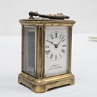 Antique Miniature French Brass Key Wind Carriage Clock Brevete S g d g Rare