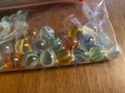 Lot Of 20 Vintage Swirl Art Glass Clear Glass Marbles Clean Nos