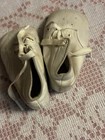 Vtg Infant Baby Dingy White  Shoes 3 75    Long  Sz 0 Doll As Is