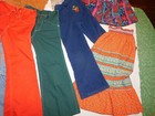 Lot Vtg Girl Clothes Sz 6 8 70s 80 s Bell Bottom Jeans Aztec Mini Skirt Dress
