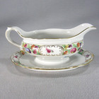Schumann Empress Gravy Boat Sauce Dish - Dresden Flowers German Porcelain