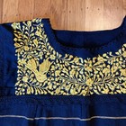 Mexican Traditional Artisan Embroidered Cotton Paloma Huipil Top Shirt Black M l