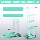 Mini Small Folding Hand Truck Dolly With 2 Tank Wheels  Expandable Base Plate   