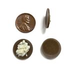 6 Vintage Sitting Lovers Courting Topaz Brown Resin 18mm  Round Cameos L493