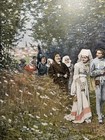 Vintage 1895 Antique Print A Wedding In The Middle Ages Photogravure Original