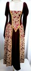 Renaissance Costume Dress Burg gold Velour   Brocade Costume Dress Assorted Size